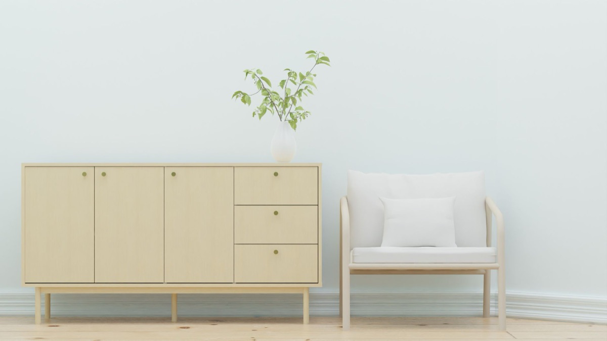 Modernes Wohnzimmer mit Möbeln