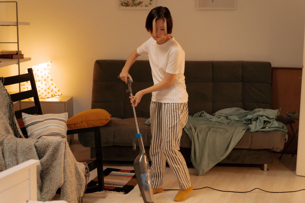 Cleaning tools for removing dust from living room surfaces