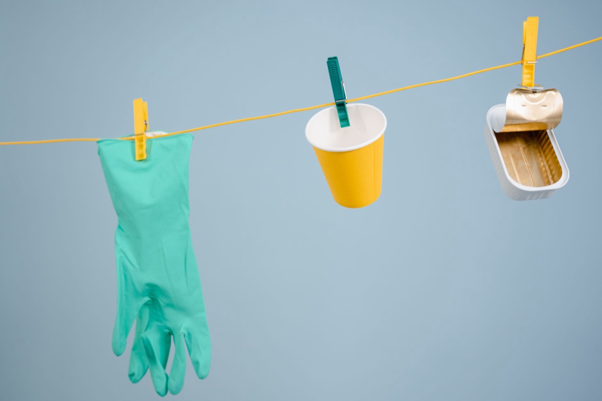 plastic bucket with cleaning solution