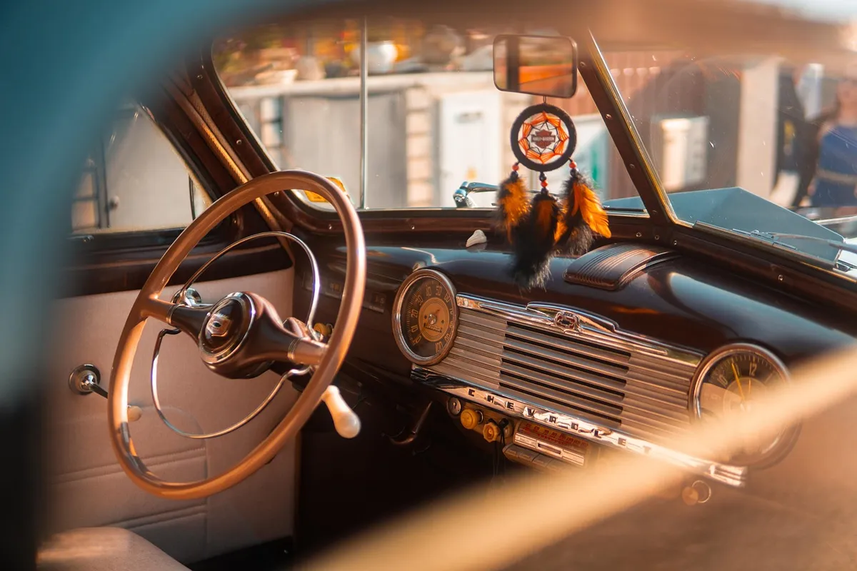 chevrolet, car, interior, steering wheel, automobile, vehicle, classical, usa, retro, old, car wallpapers, historically, style