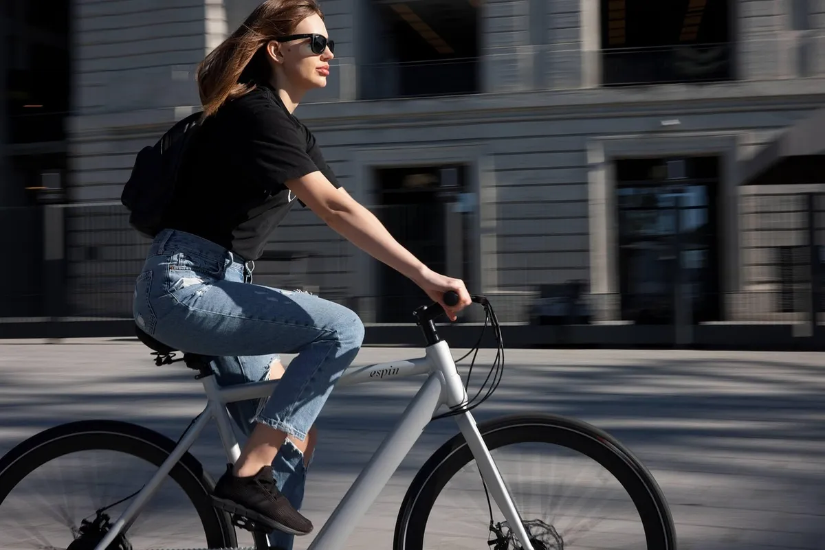 san francisco, woman, electric bike, bike ride, e-bike, california, city, urban, electric bicycle, eco-friendly, transportation, san francisco, electric bike, e