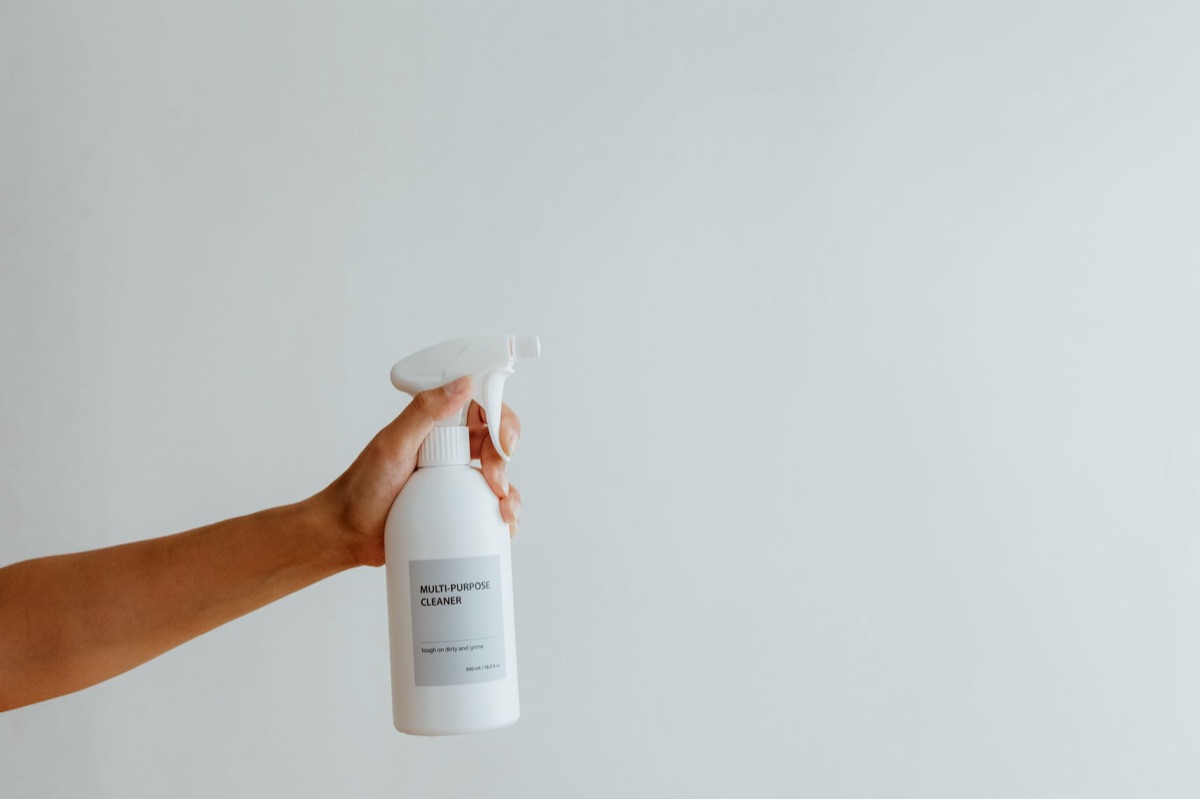 Professional cleaning solution bottle