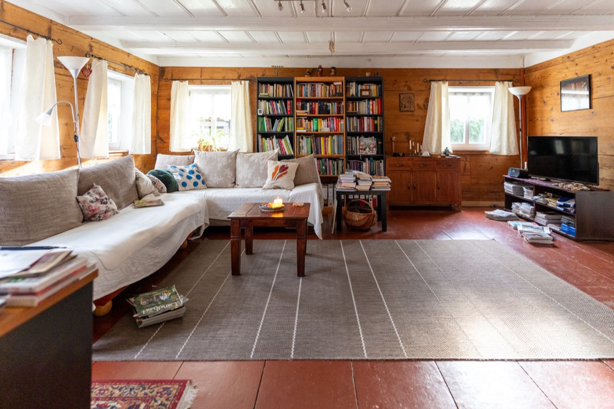 Wohnzimmer mit Reinigung